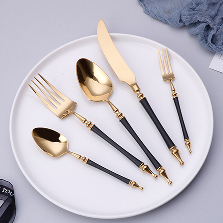 Gold Plated Cutlery - Lüks Batı Altın Yemek Takımı Seti