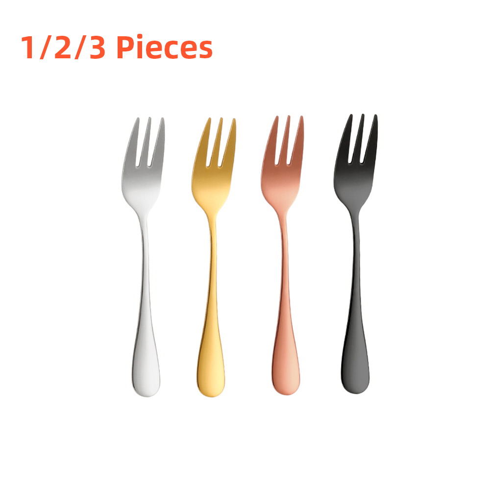 Gold Plated Cutlery - 1/2/3 adet altın meyve çatalı paslanmaz