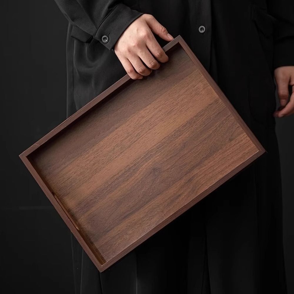 Wooden Serving Tray - Dekoratif Tepsi Dikdörtgen Bambu Ahşap Tepsi