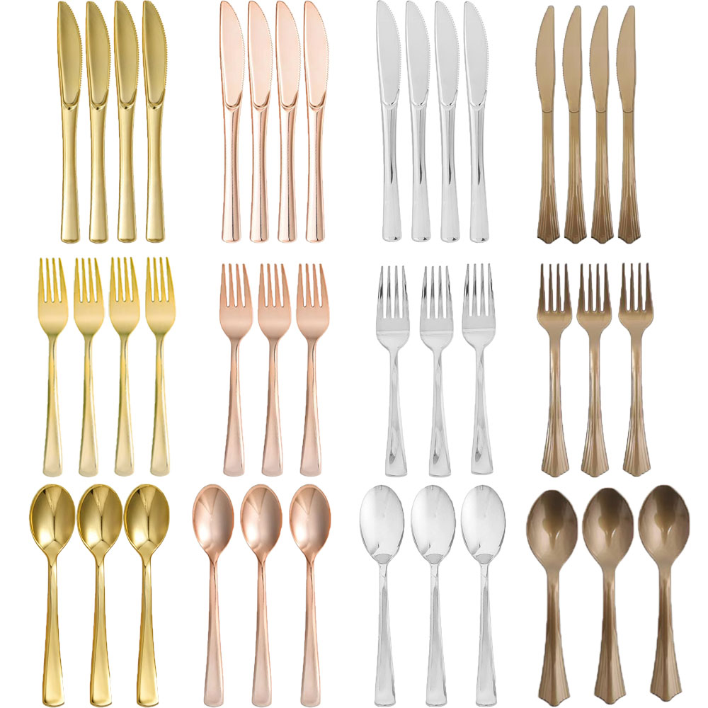 Gold Plated Cutlery - Gül Altın Rengi Tek Kullanımlık Bıçak