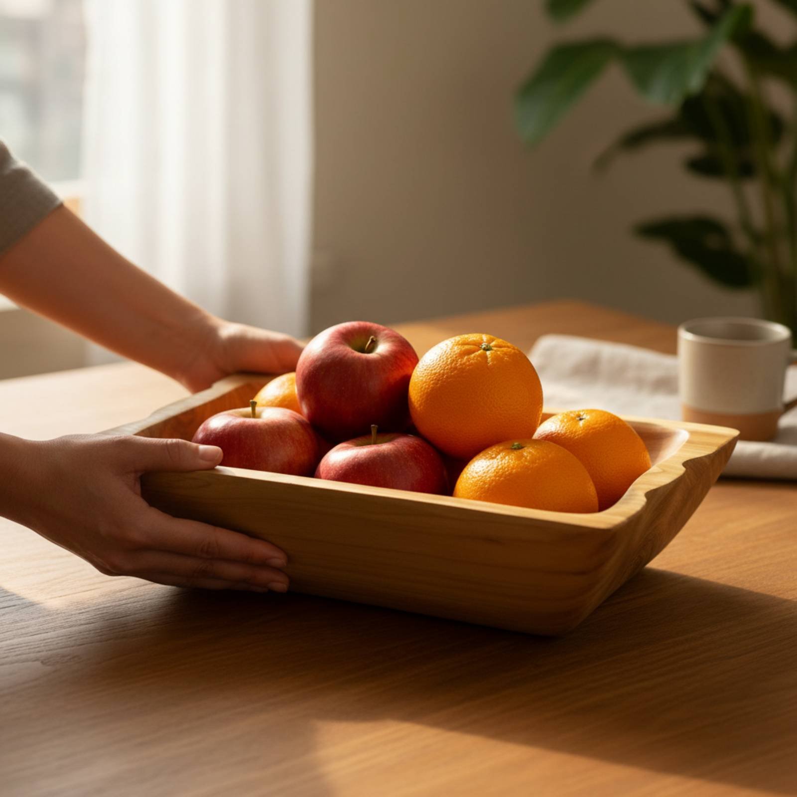 Sert Ahşap Depolama Kabı Büyük - Wooden Serving Tray incelemesi ve fiyatı