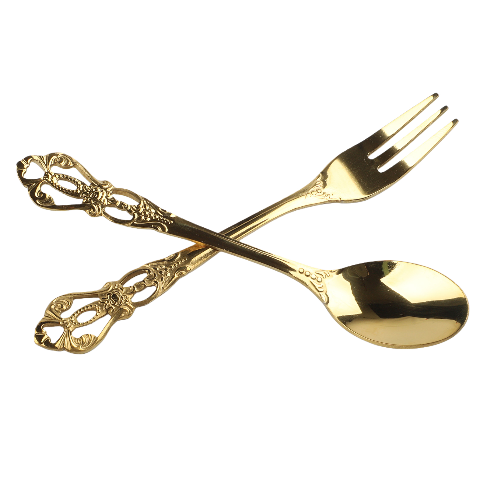 1 çift Vintage Altın Kaşık Çat - Gold Plated Cutlery incelemesi ve fiyatı