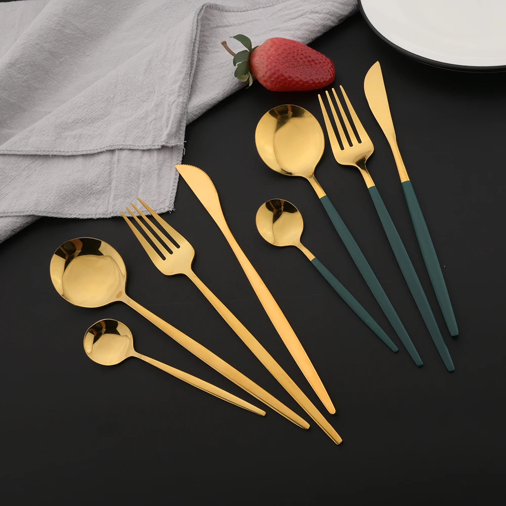 16 adet Yeşil Altın Yemek Takı - Gold Plated Cutlery incelemesi ve fiyatı