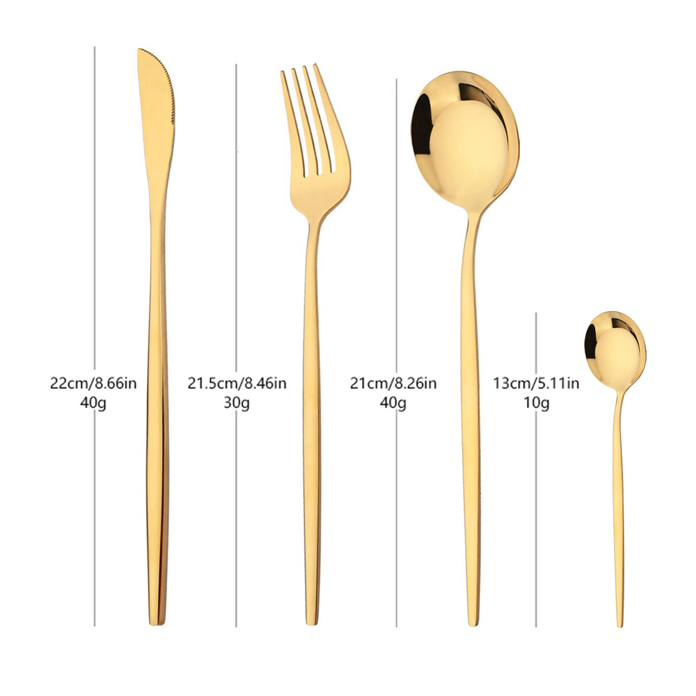 16 adet Yeşil Altın Yemek Takı - Gold Plated Cutlery incelemesi ve fiyatı